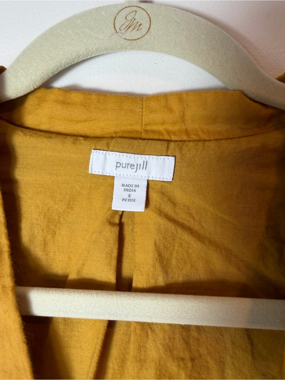 J.Jill Pure Jill Kantha Quilted Kimono Jacket Goldenrod Yellow - Picture 3 of 12